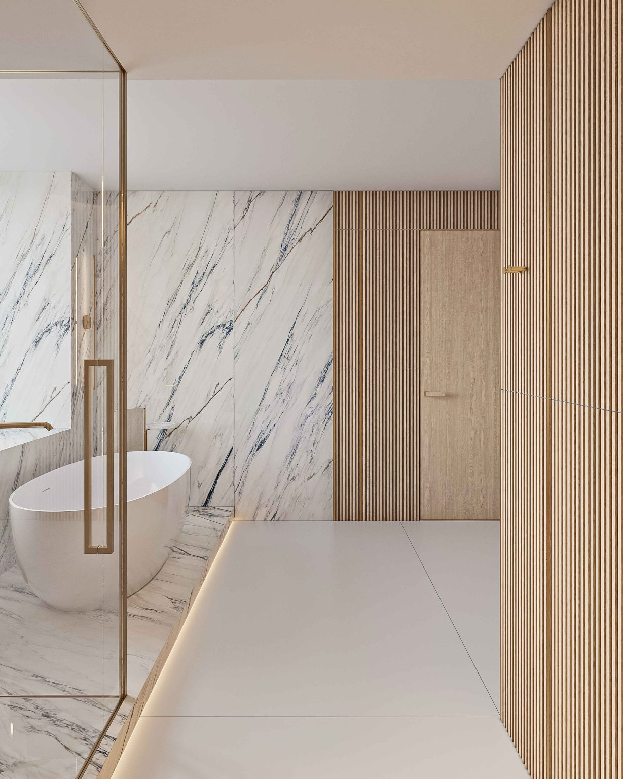 A sleek and modern bathroom designed by Natalia Starinova, showcasing contemporary style in Miami