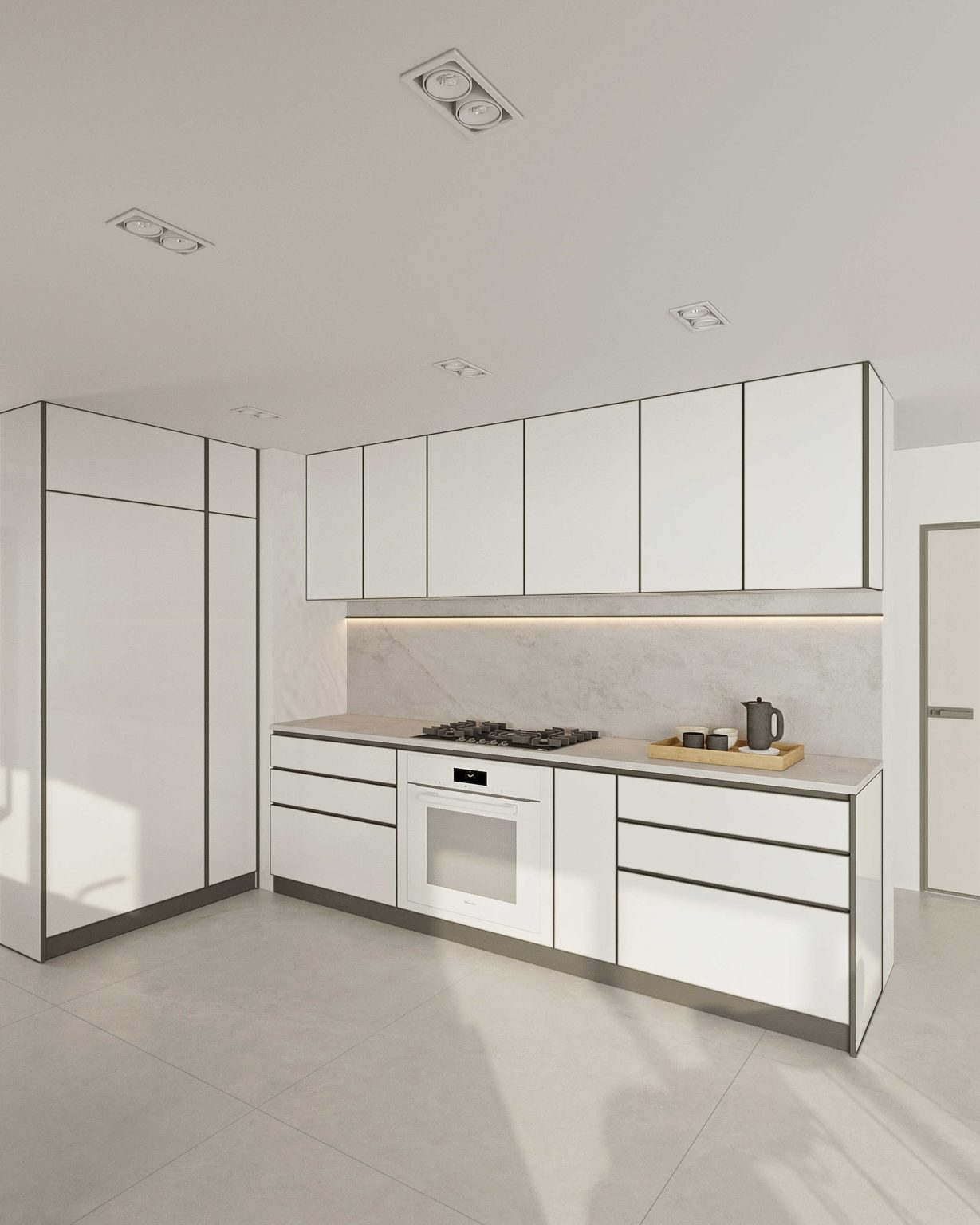 An elegant and timeless kitchen designed by Natalia Starinova, showcasing sophistication in Miami